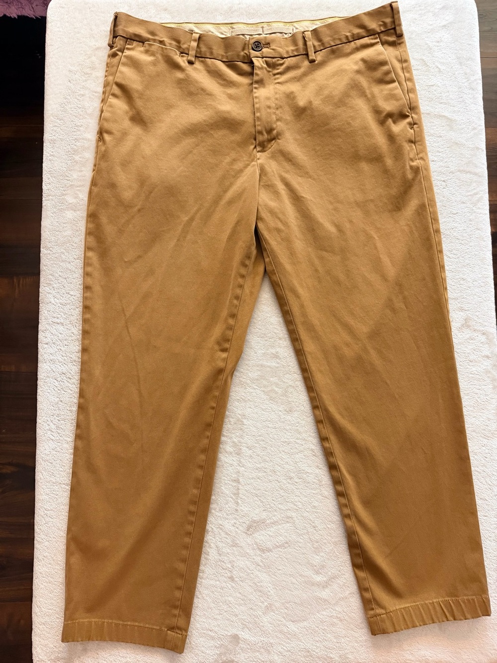 Banana Republic Slim Chino Pants Mens 38x34 Hemmed to 28 Brown Stretch Casual